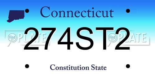 274ST2 Connecticut License Plate
