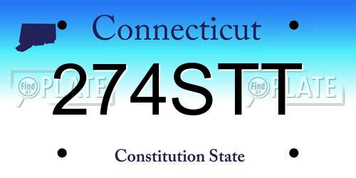 274STT Connecticut License Plate
