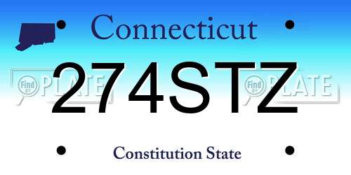 274STZ Connecticut License Plate