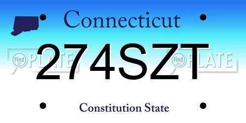 274SZT Connecticut License Plate