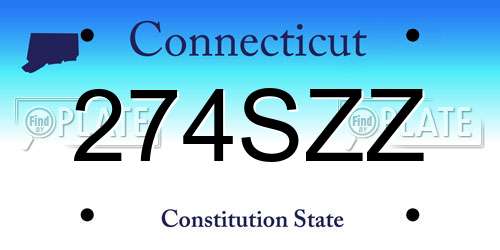 274SZZ Connecticut License Plate