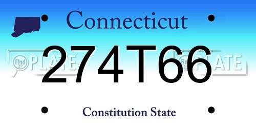 274T66 Connecticut License Plate