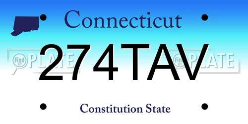 274TAV Connecticut License Plate