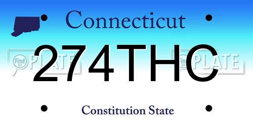 274THC Connecticut License Plate