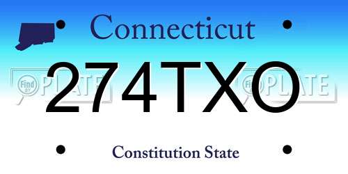 274TXO Connecticut License Plate