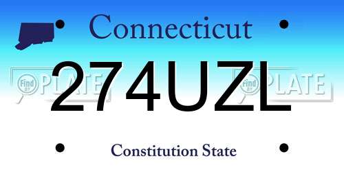 274UZL Connecticut License Plate