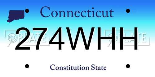 274WHH Connecticut License Plate
