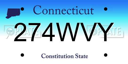 274WVY Connecticut License Plate