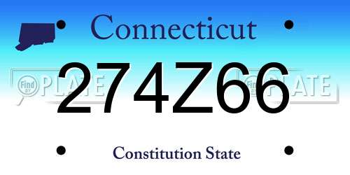 274Z66 Connecticut License Plate