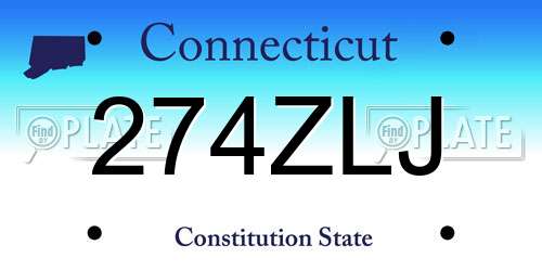 274ZLJ Connecticut License Plate