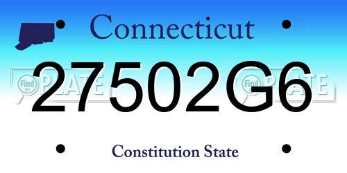 27502G6 Connecticut License Plate