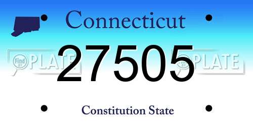 27505 Connecticut License Plate