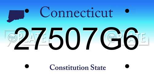 27507G6 Connecticut License Plate