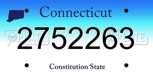 2752263 Connecticut License Plate
