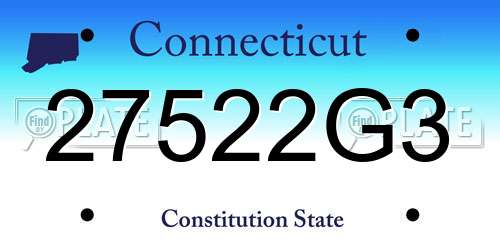 27522G3 Connecticut License Plate
