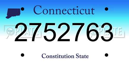 2752763 Connecticut License Plate