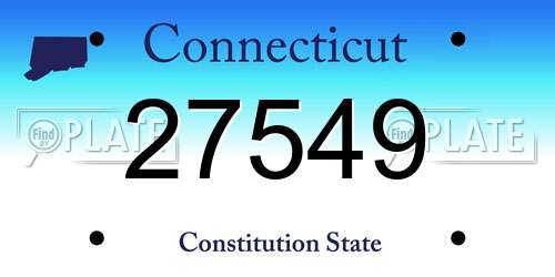 27549 Connecticut License Plate