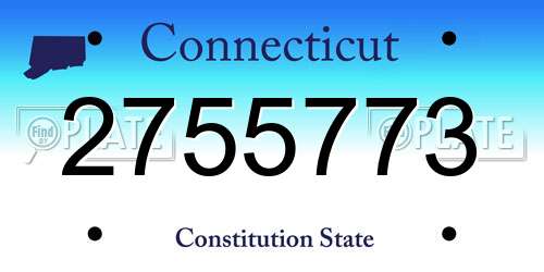 2755773 Connecticut License Plate