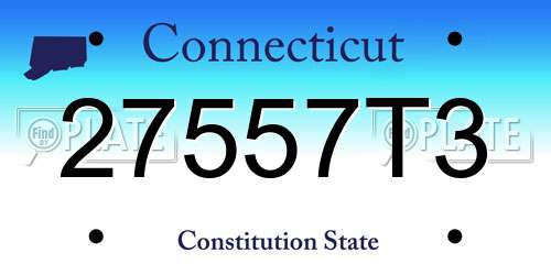 27557T3 Connecticut License Plate