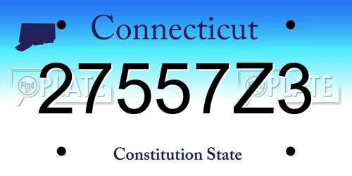 27557Z3 Connecticut License Plate