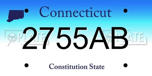 2755AB Connecticut License Plate