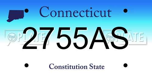 2755AS Connecticut License Plate