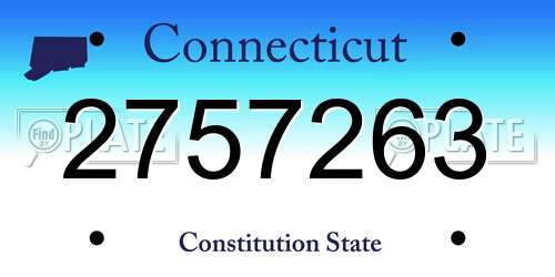 2757263 Connecticut License Plate