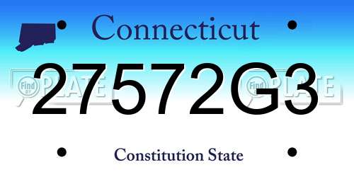 27572G3 Connecticut License Plate