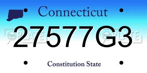 27577G3 Connecticut License Plate