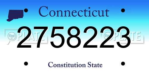 2758223 Connecticut License Plate