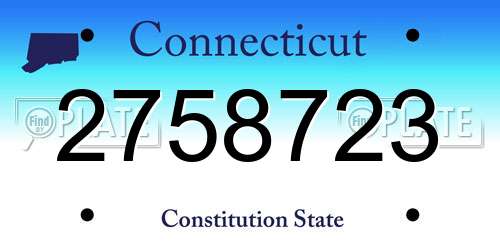 2758723 Connecticut License Plate