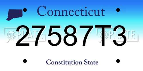 27587T3 Connecticut License Plate