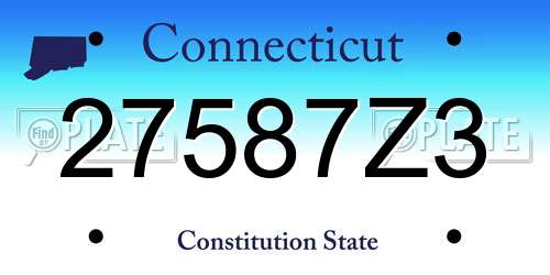 27587Z3 Connecticut License Plate