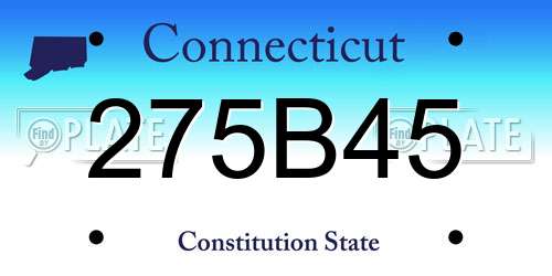 275B45 Connecticut License Plate