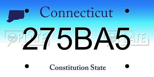 275BA5 Connecticut License Plate