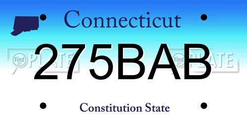 275BAB Connecticut License Plate
