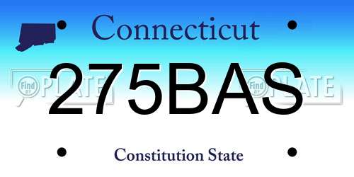 275BAS Connecticut License Plate