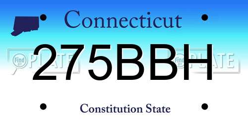 275BBH Connecticut License Plate