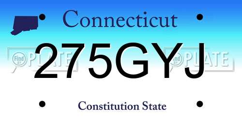 275GYJ Connecticut License Plate