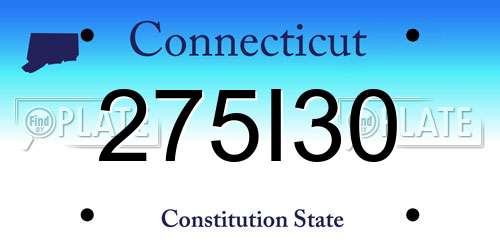 275I30 Connecticut License Plate