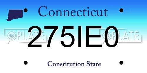 275IE0 Connecticut License Plate