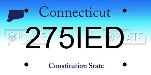 275IED Connecticut License Plate