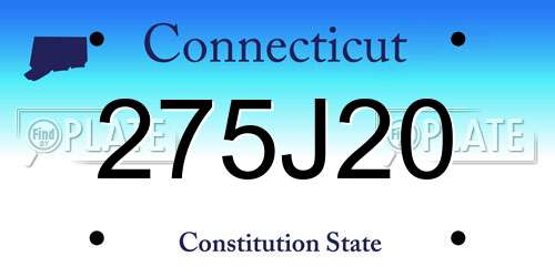 275J20 Connecticut License Plate
