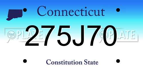 275J70 Connecticut License Plate