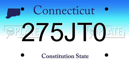 275JT0 Connecticut License Plate