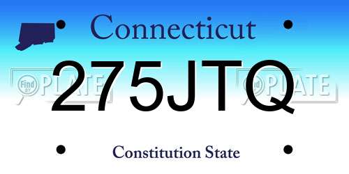 275JTQ Connecticut License Plate