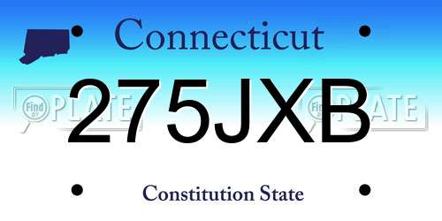 275JXB Connecticut License Plate