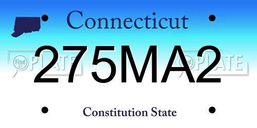 275MA2 Connecticut License Plate