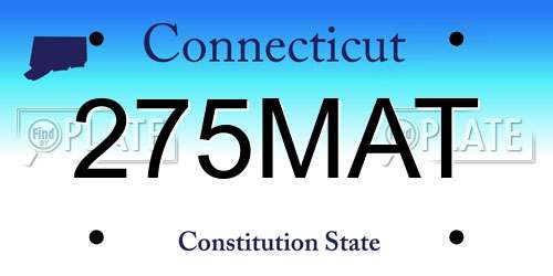275MAT Connecticut License Plate