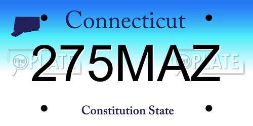 275MAZ Connecticut License Plate